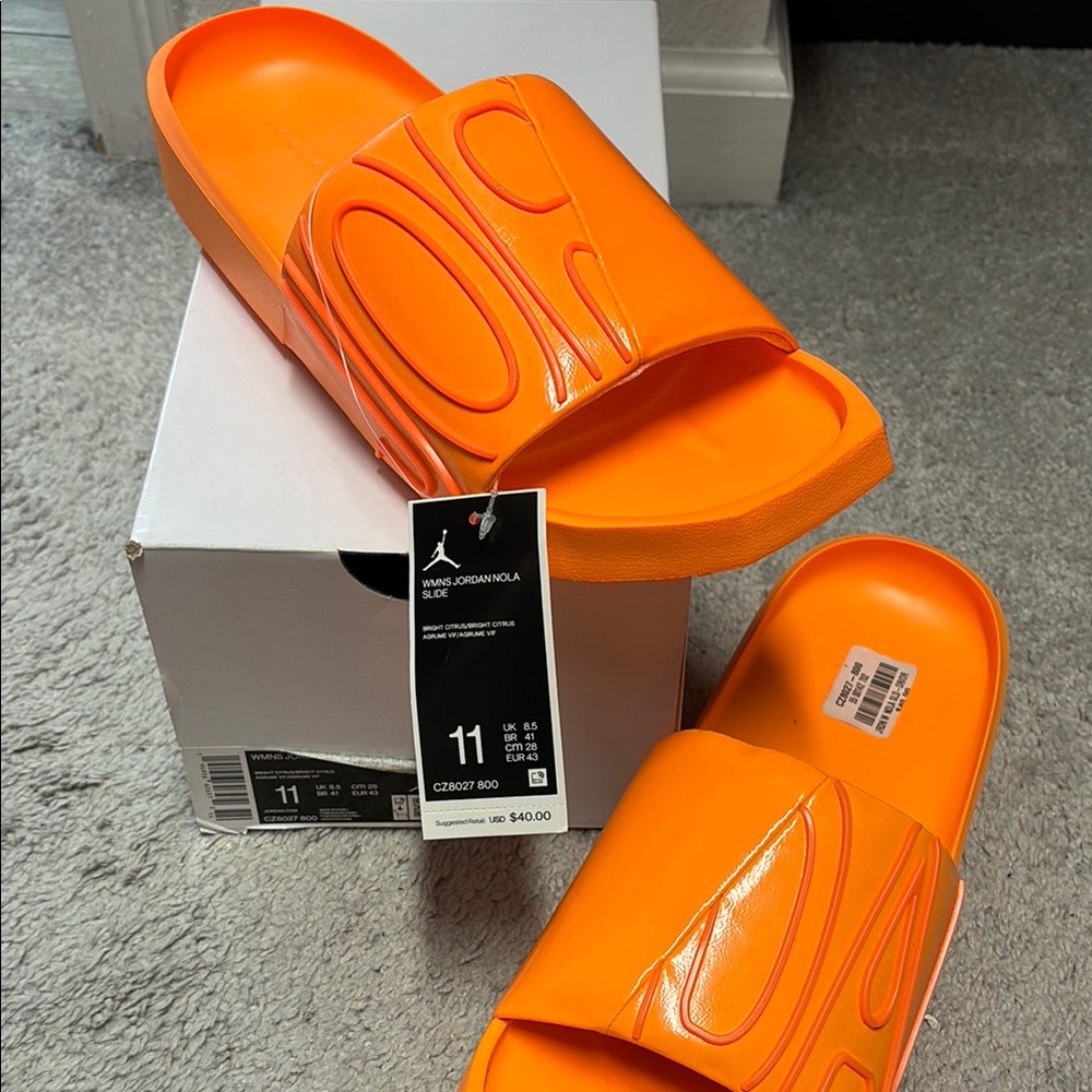 Jordan Bright Orange Slide Sandals